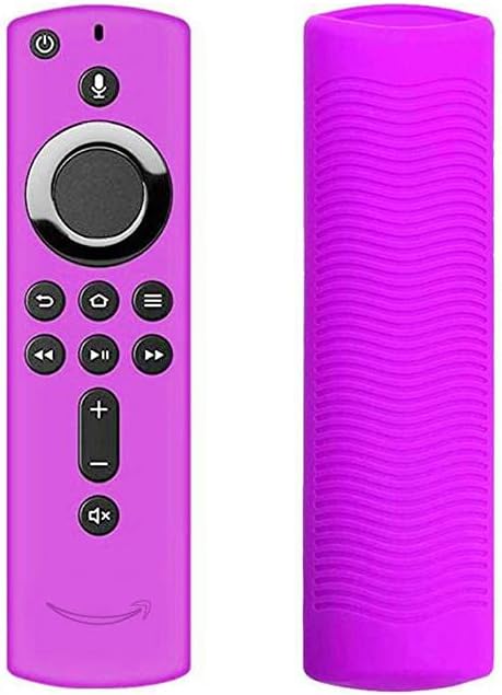 Suitable for Amazon Fire TV Stick 4K TV Stick Remote Silicone Case Protective Cover Skin Remote Control Protection Silicone Cover,Purple